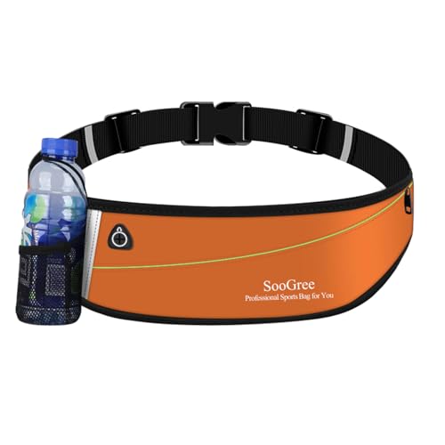 SooGree Running Belt Fanny Pack Running Waist Pack for Women Men Crossbody Belt Bags Slim Reflective Runner Pouch Belt Cell Phone Holder Sport Waist Packs Adjustable Strap Gym Marathon