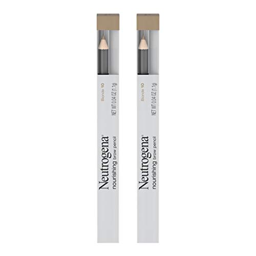 Neutrogena Nourishing Eyebrow Pencil with Spoolie Brush to Define and Shape Brows, 2-in-1 Matte-Finish Eyebrow Filler Makeup, Shade Blonde 10,.04 oz (Pack of 2)