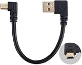 Herfair USB Cable, Right Angled 12cm Gold Plated USB To Mini USB Short Data & Charging Cable (5 Pin, Pack of 3) - Image 6