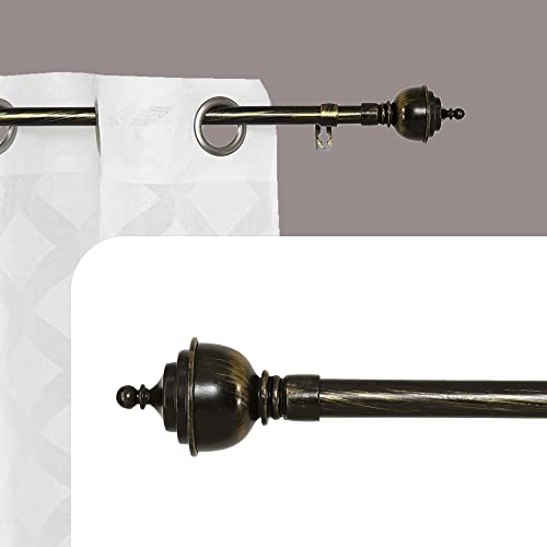 DALINA TEXTIL - Barras de Cortina Extensible 19mm - Barra Cortinas fina para Salón Dormitorio - Palos Cortinas Delgado (Negro y oro) Torre 160-310cm