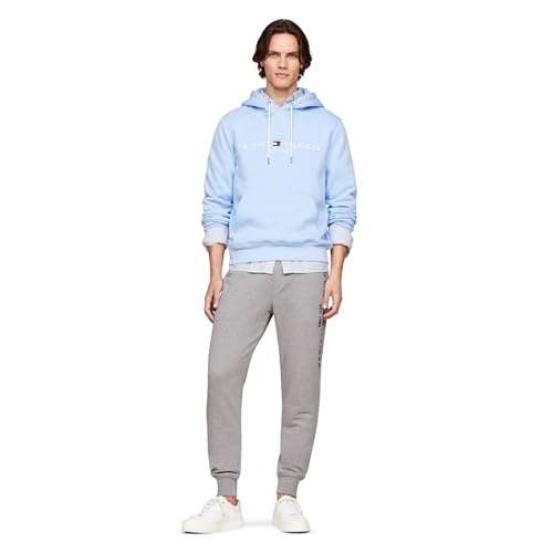 Image of Tommy Hilfiger Men's Medium Weight Fleece Hoodie Sweatshirt With Embroidered Logo, Also Available in Big & Tall