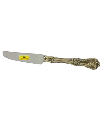 SHIV SHAKTI ARTS Handmade Pure Brass Set of 2 Deisgner Butter Knife Length=8.5 inch 1