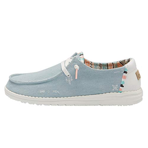 Image of HEYDUDE Women's Wendy Boho Slip-On Casual Shoes Loafer Light Denim