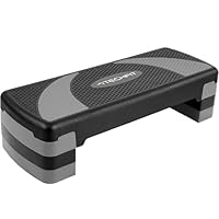 TechFit Aerobic Stepper, höhenverstellbar in 3 Stufen (10/15/20 cm), rutschfeste Oberfläche, Maße: 78 x 29 cm, belastbar bis 120 kg, ideal für Fitness, Cardio und Heimtraining
