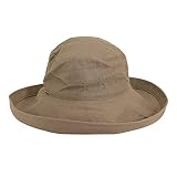 Scala Women's Cotton Hat with Inner Drawstring and UPF 50+ Rating,Olive,One Size