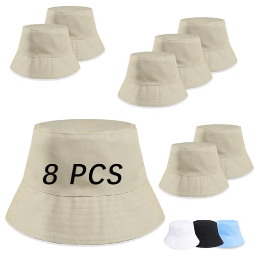 Image of Bucket Hats Bulk Solid Color DIY Blank Hat Bucket Hats for Men, Women and Adults