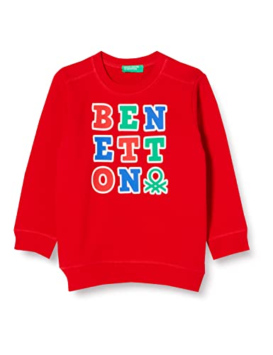 Benetton Maglia G/C M/L 3J70C15BW Sudadera con Capucha, Rojo 015, 82 para Niños