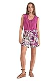 Hauteur de taille : haute Le Temps des Cerises Short Armelle à Motif Jungle Violine