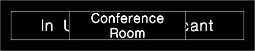 NMC EN303BK National Marker Engraved Conference Room in Use/Vacant Sign, 2 Inches x 10 Inches, Black, 2Ply Plastic