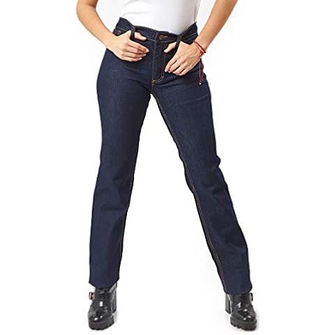Kolossus Womens Cotton Blend Super Stretch Work Pants with Triple Seams Navy Blue, 4 Cover