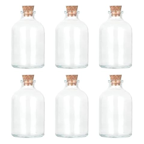 Magic Season Decorative Glass Bottles (6 pcs with Cap 50 ml/4.3 cm D/8 cm H) Cover
