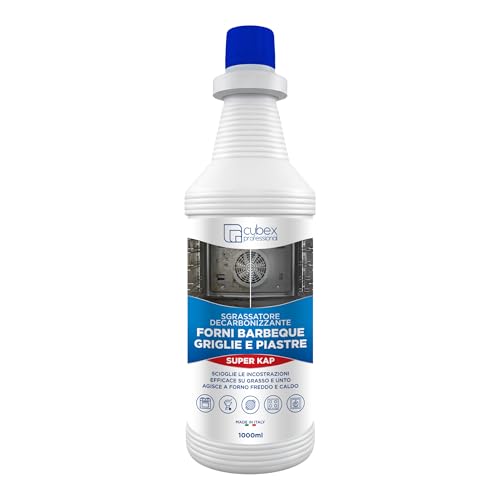 Cubex Professional SUPER KAP - Sgrassatore Forni, Griglie e Piastre, Detergente Professionale Decarbonizzante Alcalino per Grassi Tenaci e Residui Carbonizzati, 750 ml