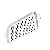 Praktische Grill-Aufsätze, Edelstahl, Grillkorb mit Löchern zum Kochen von Gemüse und Meeresfrüchten