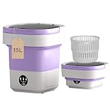 Small Space, Big Results: The Mini Ultrasonic Washing Machine 17 Portable washing machine,15L Upgraded Large Capacity Foldable Mini washing machine, small washer for Baby Clothes, Underwear or Small Items, Apartment, Dorm,RV Travel laundry Gift Choice.(Purple)