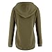 Kenhansion Womens Casual Button Down Hoodies Drawstring Long Sleeve Pullover Hooded Fall Fashion Sweatshirt Outfits Clothes (Green,Medium)
