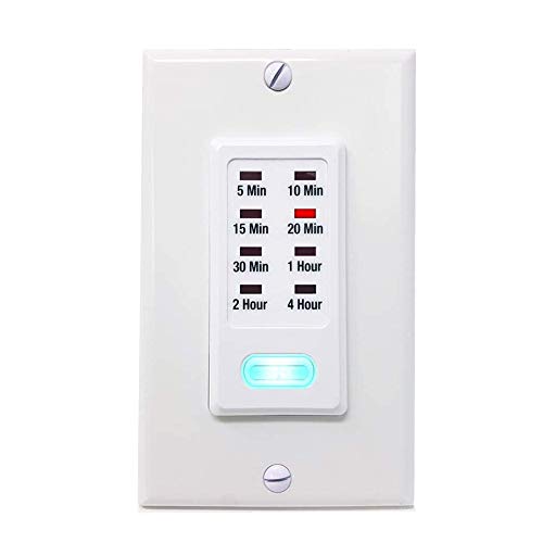 Light Timer Switch 5-10-15-20-30 Minute 1-2-4 Hour Heavy Duty Countdown Wall Timer Automatic Shut Off Programmable Timer Switch Electric Timer For Bathroom Fan, Porch Light, Heater - Ul Listed #TOP17