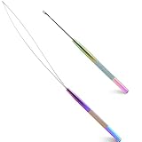 NEWISHTOOL Stainless Steel Hair Extension Tool Kit, Loop Needle Pulling Hook and Threader Wire Beads Device Tool, Micro Links Kit for Silicone Beads, Feathers Extension Styling
