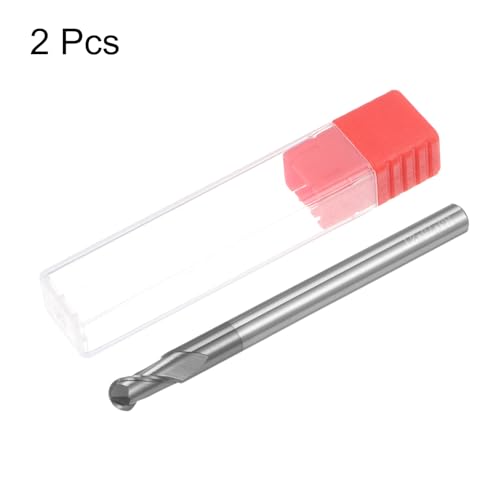 QUARKZMAN 2 Stück Kugelfräser CNC-Fräser, 3 mm (1/8) Radius Vollhartmetall AlTiN-beschichtet 2 Schneiden HRC45 6 mm (1/4) Durchmesser 6 mm (1/4) Schaft Fräswerkzeuge