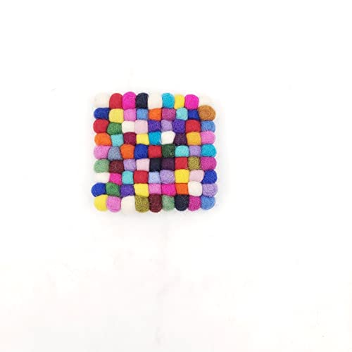 Posavasos de fieltro de lana para bebidas, posavasos de fieltro de 4 pulgadas, tapete absorbente para platos, bola de té, resistente al calor, posavasos cuadrados para decoración del hogar