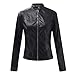 Qesulk Women's Faux Leather Jackets Moto Biker Short Coat Jacket Zip Up Fall Fashion Motorcycle Jackets Trendy Clothes Black
