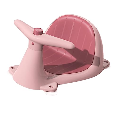 ERINGOGO Sicherer Badewannensitz mit Rückenlehne Sprühfunktion Rutschfest Stabiler Tpe für Neugeborene Entlastet Eltern Komfortabel und Einfach zu Verwenden Rosa