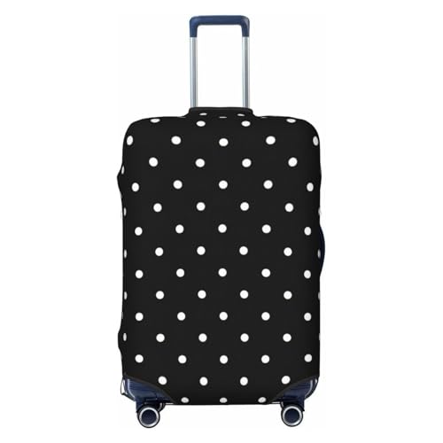 asbwuo Housse de Protection pour Valise à Pois Blancs, Lavable et résistante aux Rayures, Noire, M