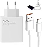 Hobeiy 67W USB-C Ladegerät kompatibel mit Xiaomi, 1,5m Kabel