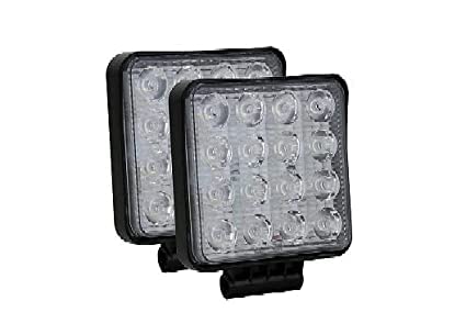 GLOWLIGHT Universal Imported DC Power Waterproof 21 SQR LED Yellow Fog Head Lamp, Bar Light Off-Roading Universal for All Bikes, Scooty & Cars (Pack of 2, Free On/Off Switch, White)