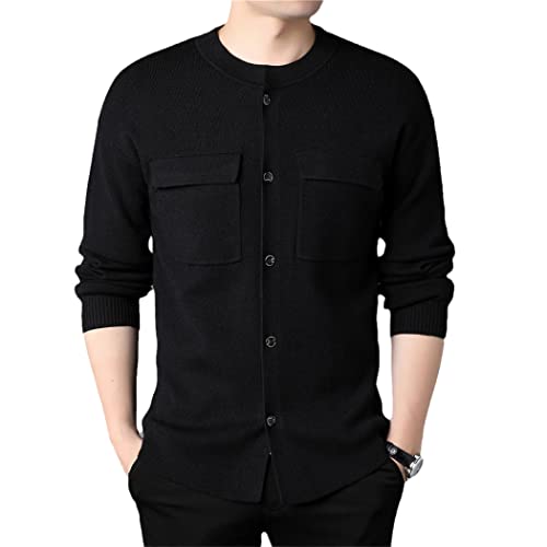 Cardigan épais chaud pour homme Haitpant Noir L fini les frissons de l'hiver