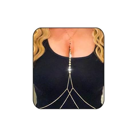 Chicque Sexy Body Chain Jewelry Gold Sequins Body Jewelry Layered Bikini Belly Waist Chain Party for Women Cover