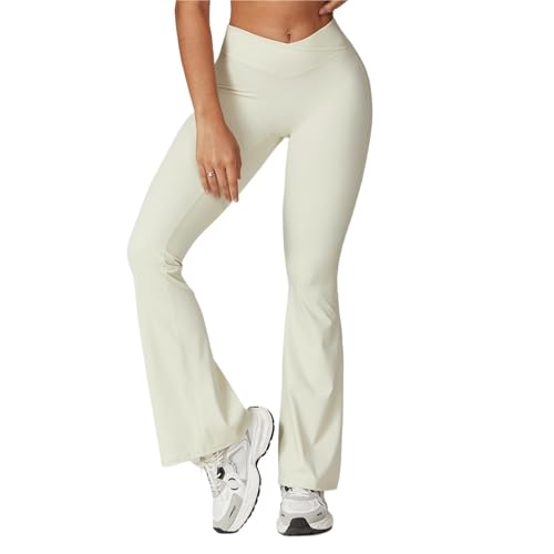 Yoga Pants Women High Waist Flared Pants Slim Solid Pants Butt Lift Yoga Leggings(Color2,XL)
