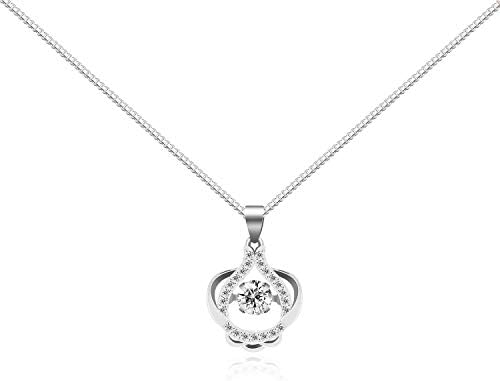 NEIQII Crown Necklace, Rose Gold Plated Ladies Necklace, for Mom, Princess Crown Jewelry Gift for Women, 20 Inches