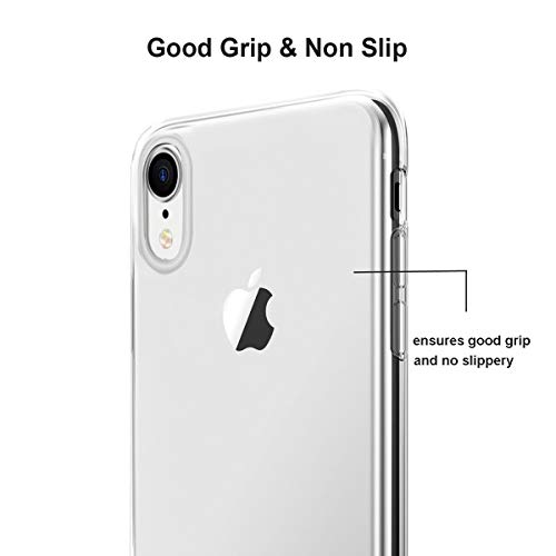 Unov Case Compatible With Iphone Xr Clear Slim Protective Soft Tpu Bumper [Support Wireless Charging] 6.1 Inch(Crystal Clear) #TOP3