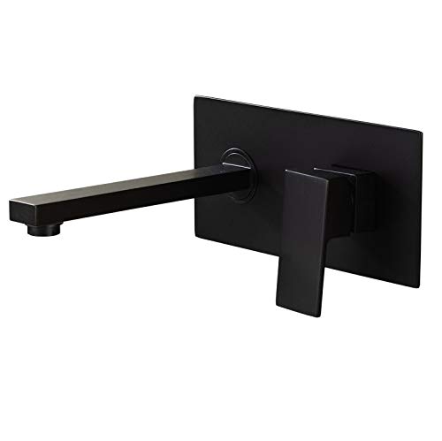 Grifo mezclador monomando de pared moderno para lavabo de baño cromado