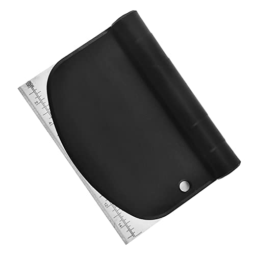 CHAMEEN Dough Spatula Set Dough Spatula and Dough Cutter with Measuring Scale Dough Scraper Dough Card Black