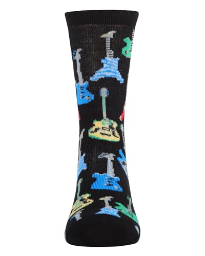 MeMoi Boys' Guitar Rayon from Rayan Blend Crew Socks2