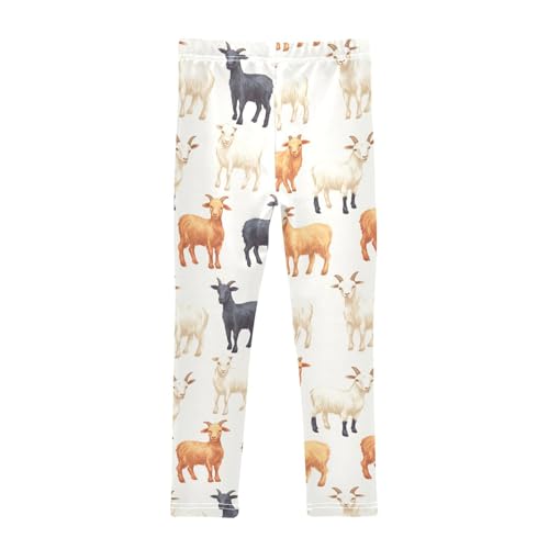 Boccsty Goats Black Brown Girls Leggings Kids Yoga Pants Dance Active Tights 4T2