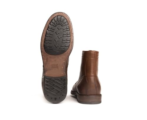 Image of Frye Tyler Lace Up Boots for Men Crafted from Soft Vintage Leather with Blake Construction, Burnished Toe and Heel, and Rubber Inserts on Leather Soles - 5 inch Shaft Height