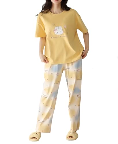 Image of Louis Luxe Womens Korean Night Dress|| Full Pyjama Set || Korean Nightsuit ||Women Nightwear ||Round Neck Full Sleeve Nightsuit || Loungewear || Everyday Nightdress (ND-11)
