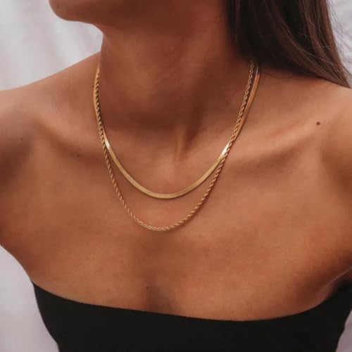Collier à couches pour femmes avec chaîne de bijoux de mode tendance - 4