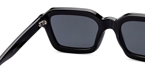 Image of Meller by Lenskart | Nayah | Black Full Rim Sunglasses | Large Hexagonal Frame | Polarised and UV Protection | Contemporary Styles for Men & Women | Designed in Barcelona