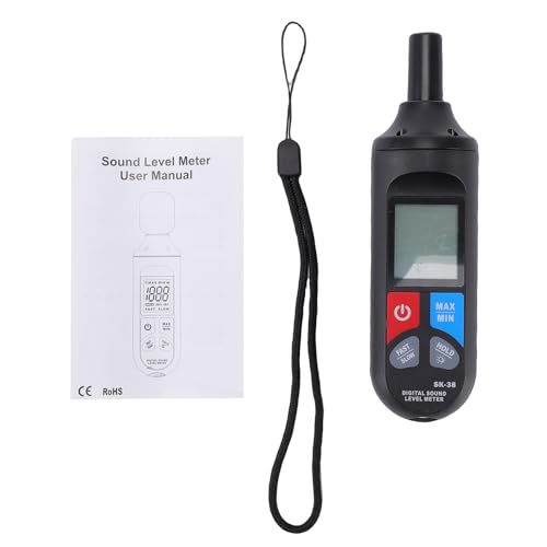 Generic Fonometro Digitale Fonometro con Display Retroilluminato per Uso Domestico, Apparecchiature per Test del Suono per Applicazioni Ambientali Industriali (SK-38)
