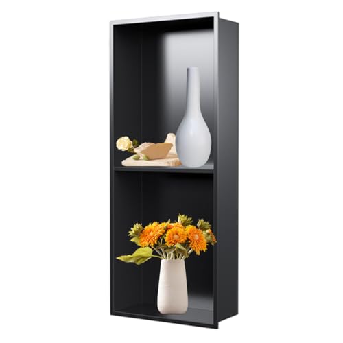 Étagère de douche acier inoxydable 304 noir rangement salle de bain - 2