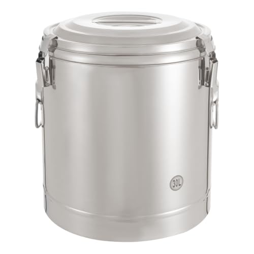 ZENTIVE 30L Transport Thermobehälter 304 Edelstahl mit Deckel und Griffe