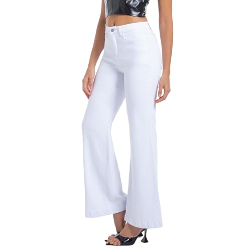 Women's Bell Bottom Jeans High Waisted Stretchy Curvy Flare Denim Pants