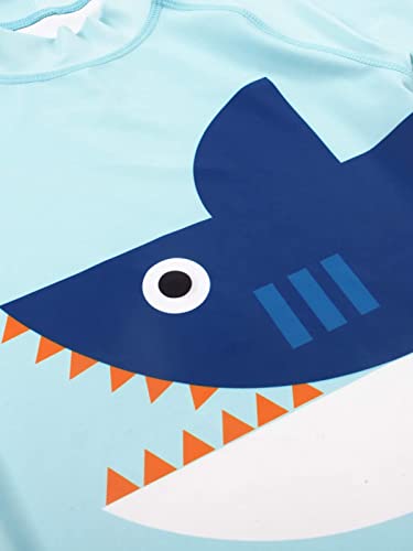 Dilon Toddler Baby Boys Swimsuit Shark Bathing Suits Set-Two Piece Short Sleeve Rashguard Swimwear & Swim Trunks Set(Shark,6-9 Months) #TOP3
