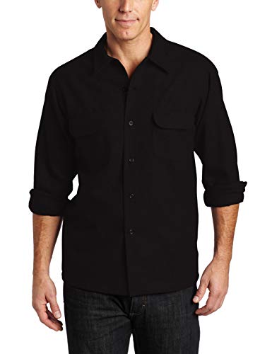 Pendleton Men's Long Sleeve Classic Fit Board Wool Shirt, black Flannel, XXL