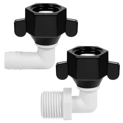 WASSERMANN RV Plumbing Parts 1/2NPSF-1/2Barb and 1/2NPSF-1/2NPSM Elbow Swivel Adapter RV Water Pump Fittings for Water Pump Strainer & RV Water Pumps Nylon 2 Pack