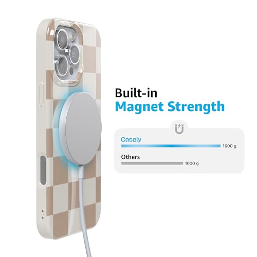 Casely iPhone 16 Pro Max Case | Fit Check | Neutral Checkerboard | Compatible with MagSafe | Classic Ultra Slim Design by Casely - Image 4