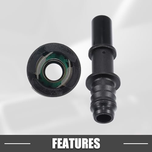 Image of Car Fuel Line Hose Quick Release Connector Kit Straight 1 /2 inch 12.61mm SAE to 1 /2 inch 12mm Disconnect Hose Plastic Gray (Pack of 2)